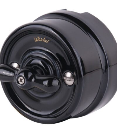 Выключатель на 4 положения двухклавишный Werkel Ретро черный W5620008 4690389166747