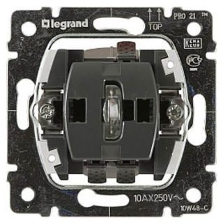 Выключатель одноклавишный 2-полюсный Legrand Galea Life 10A 250V с подсветкой 775822