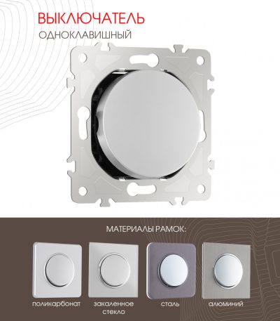 Выключатель одноклавишный Arte Milano 202.30-1.silver