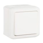 Выключатель одноклавишный кнопочный Legrand Quteo 6A 250V IP44 белый 782305