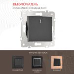 Выключатель одноклавишный проходной Arte Milano 203.33-1.black