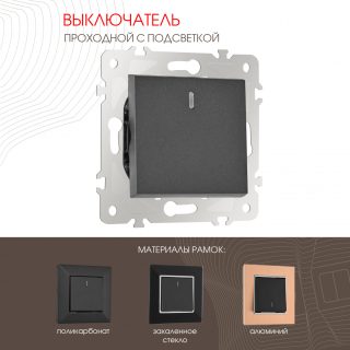 Выключатель одноклавишный проходной Arte Milano 203.33-1.black