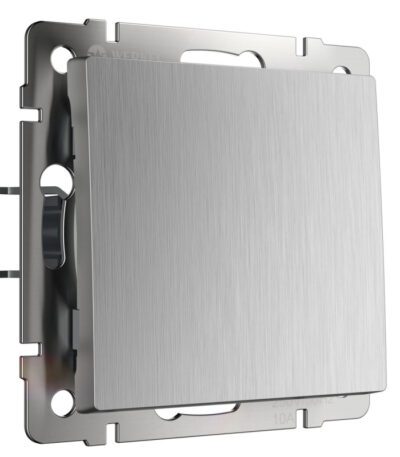 Выключатель одноклавишный проходной Werkel cеребряный рифленый W1112009 4690389158902