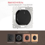 Выключатель одноклавишный с подсветкой Arte Milano 202.31-1.black