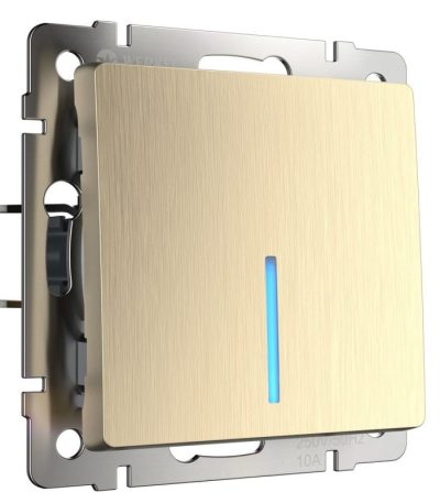 Выключатель одноклавишный с подсветкой Werkel шампань рифленый W1110110 4690389160028
