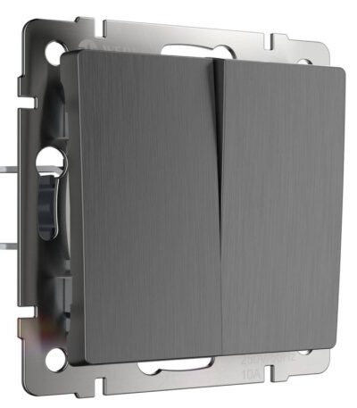 Выключатель Werkel двухклавишный проходной графит рифленый W1122004 4690389158483