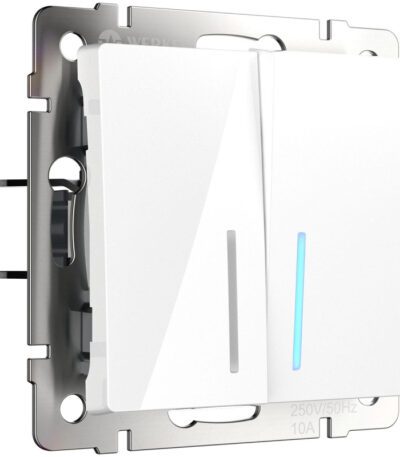 Выключатель Werkel двухклавишный проходной с подсветкой белый W1122101 4690389155222