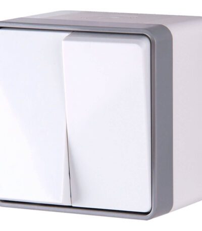 Выключатель Werkel двухклавишный влагозащищенный Gallant белый WL15-03-02 4690389102141