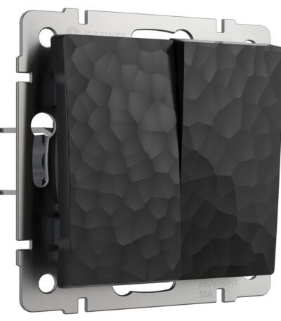 Выключатель Werkel Hammer двухклавишный черный W1220008 4690389162329