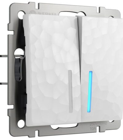 Выключатель Werkel Hammer двухклавишный проходной с подсветкой белый W1222101 4690389162626