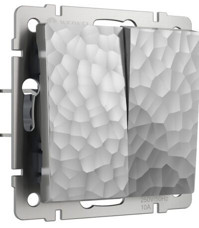 Выключатель Werkel Hammer двухклавишный проходной серебряный W1222006 4690389162404