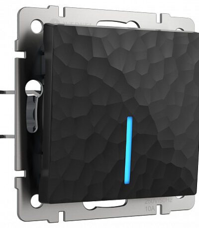 Выключатель Werkel Hammer одноклавишный проходной с подсветкой черный W1212108 4690389162145