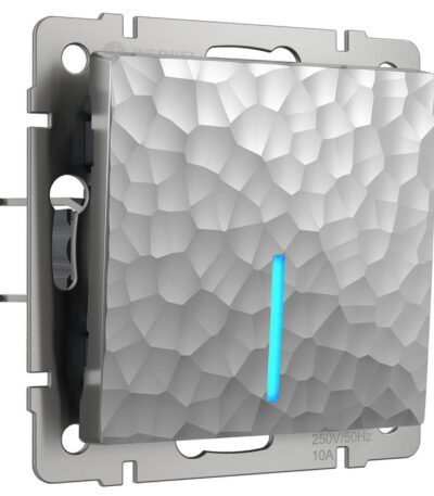 Выключатель Werkel Hammer одноклавишный с подсветкой серебряный W1210106 4690389162008