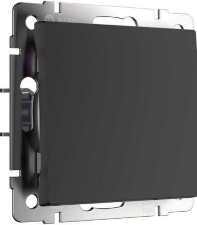 Выключатель Werkel одноклавишный черный матовый W1110008 4690389156588