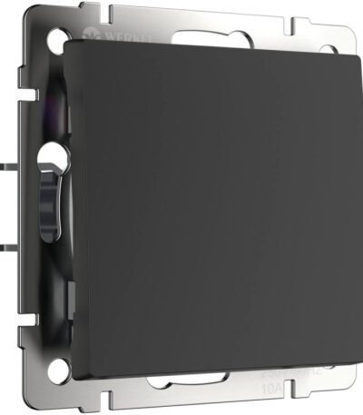 Выключатель Werkel одноклавишный проходной черный матовый W1112008 4690389156663