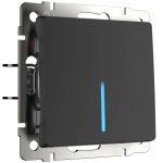 Выключатель Werkel одноклавишный проходной с подсветкой черный матовый W1112108 4690389156670