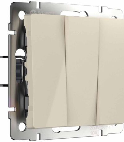 Выключатель Werkel трехклавишный слоновая кость W1130003 4690389155666