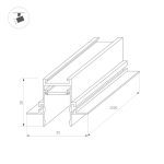 Шинопровод встраиваемый Arlight Mag-Track-2538-FDW-2000 033460