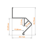 Профиль встраиваемый Wolta WAP-I-30/43/3000-A