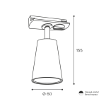 Трековый однофазный светильник Wolta Cono WTL-GU10/11B