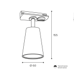 Трековый однофазный светильник Wolta Cono WTL-GU10/11W