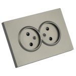 Розетка 2-местная с защитной шторкой Stekker Эмили б/з 250В 16А RST10-5116-09 антрацит soft touch 49929