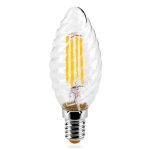 Лампа светодиодная филаментная WOLTA 7Вт 4000K Е14 свеча прозрачная 25SCTFT7E14