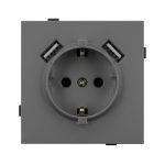 Механизм розетки с USB зарядкой Arlight SCT-TENDO-MUAA-SFPL-GR (230V, 16A) 054605