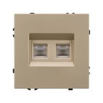 Механизм сдвоенной компьютерной розетки Arlight SCT-NOBE-MPC2-SFPL-GD (RJ-45, CAT6) 054314