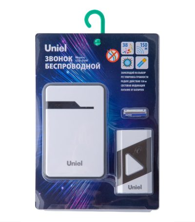 Беспроводной звонок Uniel UDB-016W-R1T1-38S-150M-WH/BL UL-00011371