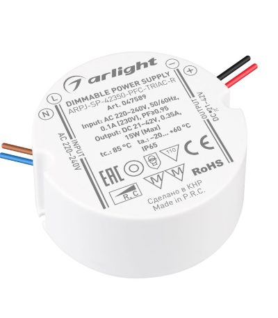 Блок питания Arlight ARPJ-SP-42350-PFC-TRIAC-R (15W, 21-42V, 350mA) 047589