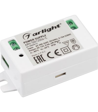 Блок питания Arlight ARV-SN12006-C (12V, 0.5A, 6W) 020425(1)