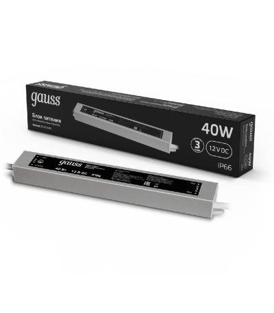 Блок питания Gauss 12V 40W IP66 5A 202023040