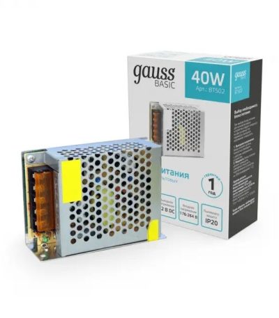 Блок питания Gauss Basic 40Вт DC12В IP20 BT502
