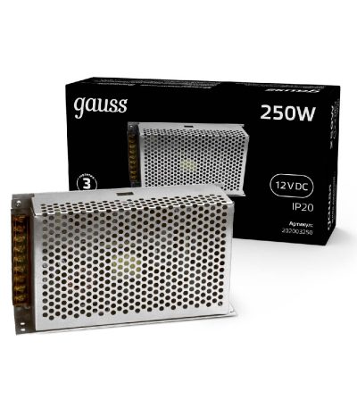 Блок питания Gauss Led Strip PS 12V 250W IP20 25A 202003250