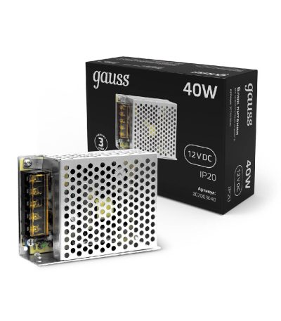 Блок питания Gauss Led Strip PS 12V 40W IP20 5A 202003040