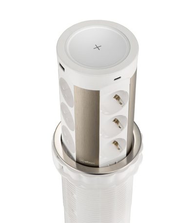 Блок розеток 17 (12 секций и USB type A+C) беспроводная зарядка Mebax 00-00002600