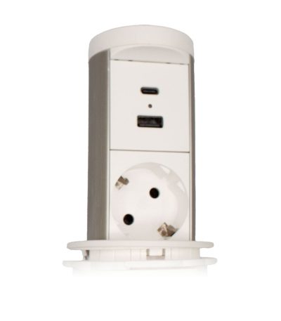 Блок розеток 105P (1 секция USB type A+C беспроводная зарядка) Mebax 00-00002867