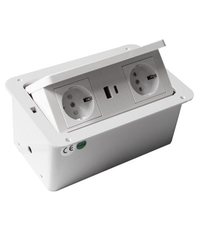 Блок розеток LK-DMS-742 (2 секции полуавтоматический 2 USB беспроводная зарядка) Mebax 00-00002869