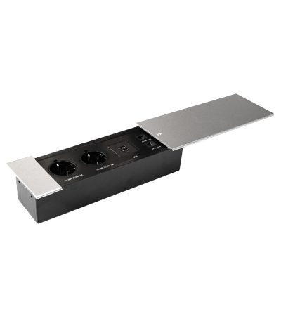 Блок розеток JX (Slide Top) (2 секции RJ-45 + 2 USB с кабелем питания) Mebax 00-00002890