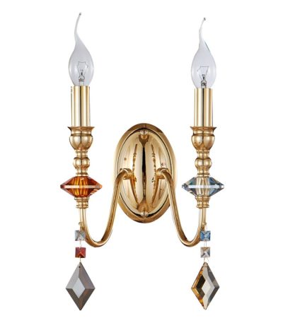 Бра Crystal Lux MERCEDES AP2 GOLD/COLOR