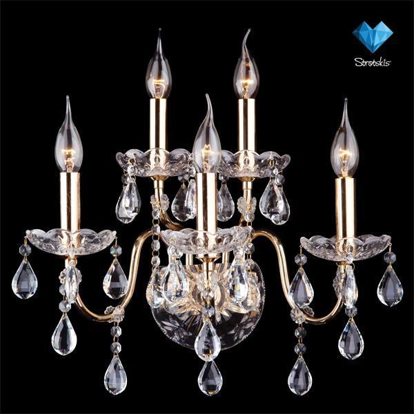 Бра Eurosvet 3600/5 золото/прозрачный хрусталь Strotskis Бра Eurosvet 3600/5 золото/прозрачный хрусталь Strotskis