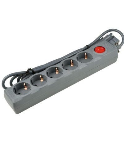 Cетевой фильтр (UL-00001749) Uniel 5гн х 5м с/з Universal S-GSU5-5 Grey