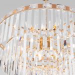 Подвесная люстра Eurosvet Elegante 10130/10 золото/прозрачный хрусталь Strotskis a060643