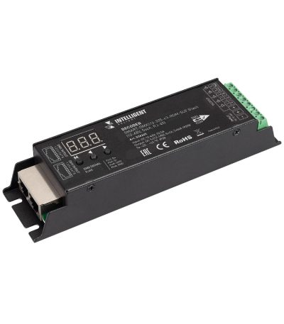Декодер Arlight SMART-DMX512-305-63-RDM-SUF Black (12-48V, 5x4A, RJ-45) (IARL, IP20 Металл, 5 лет) 036245