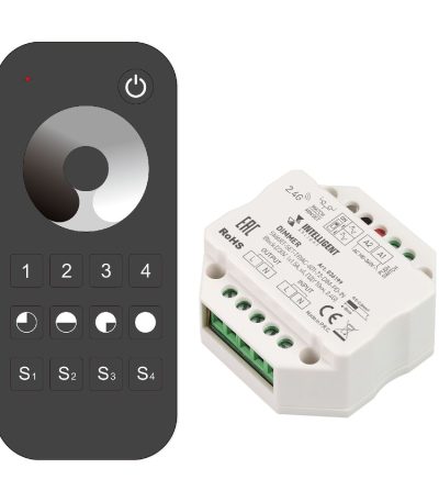 Диммер Arlight SMART-SET-TRIAC-601-72-DIM-PD-IN Black (230V, 1x1.5A, x4, ПДУ 10кн, 2.4G) 036199