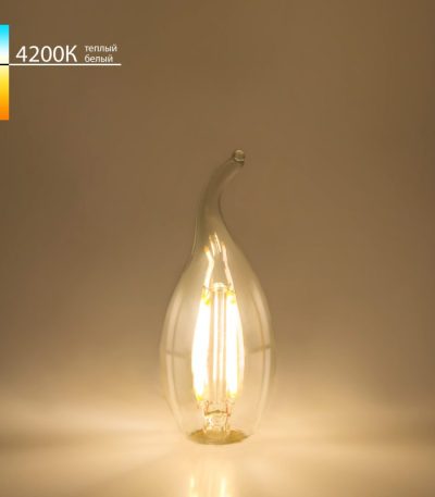 Филаментная светодиодная лампа Elektrostandard E14 7W 4200K свеча на ветру 4690389041402