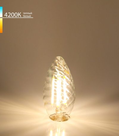 Филаментная светодиодная лампа Elektrostandard свеча витая прозрачная E14 7W 4200K 4690389041433