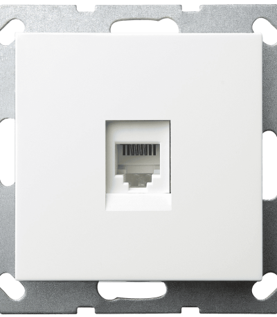 Интернет розетка Jasmart разъем RJ45 с накладкой белый глянцевый G6105W