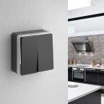 Выключатель двухклавишный Werkel Gallant черный/хром W5020035 4690389164163